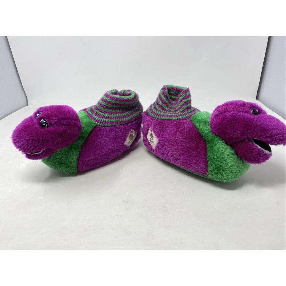 Vintage 1993 Barney Kids/Toddler Slippers- XL 11-12 The Lyons Group